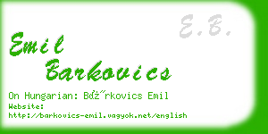 emil barkovics business card